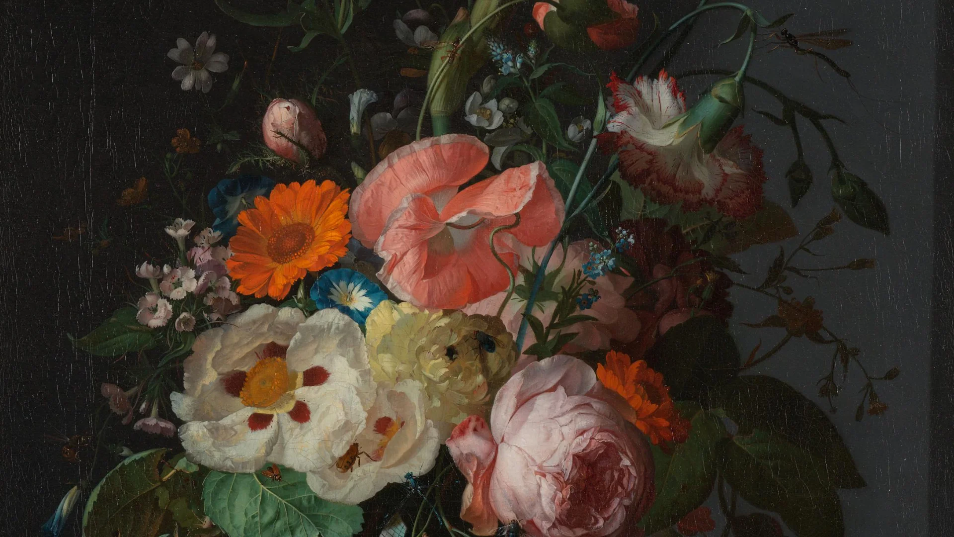 Still Life with Flowers on a Marble Tabletop