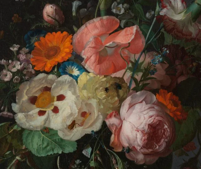 Still Life with Flowers on a Marble Tabletop