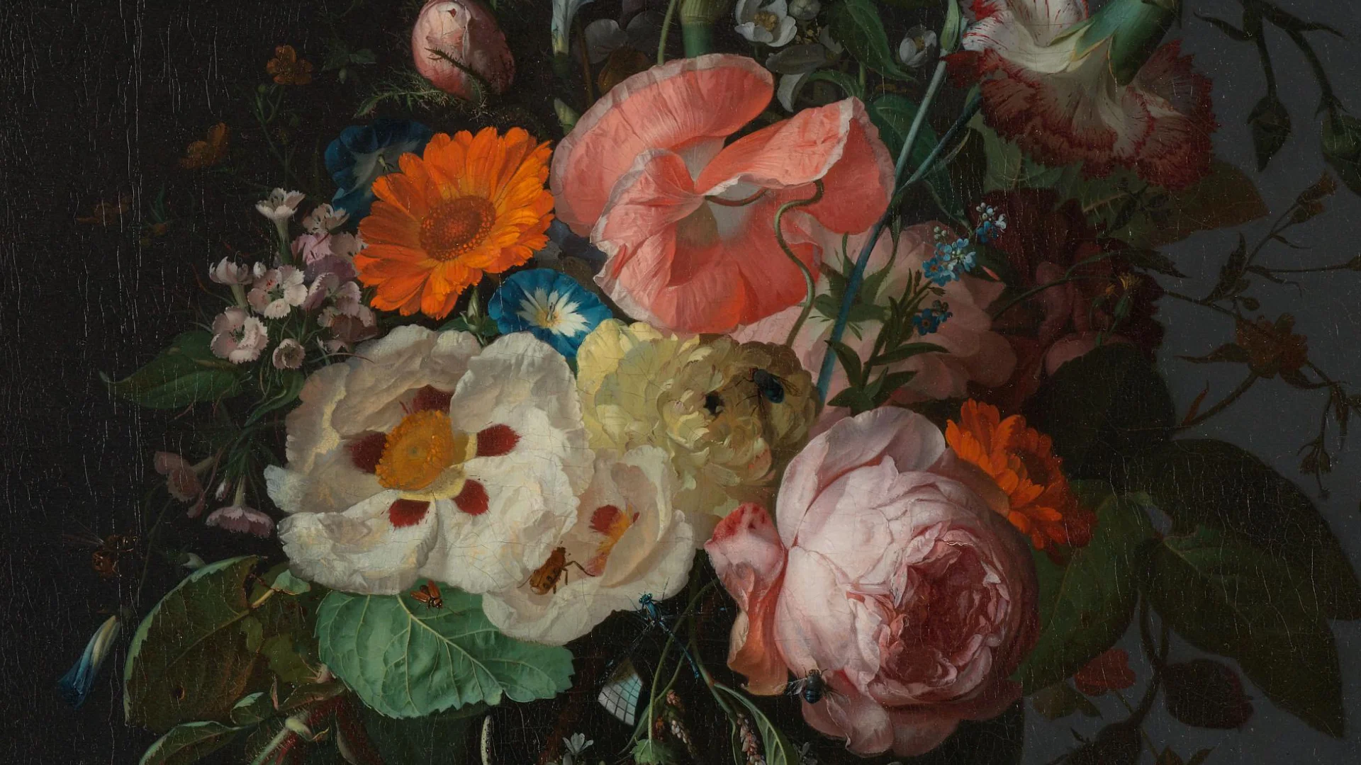 Still Life with Flowers on a Marble Tabletop