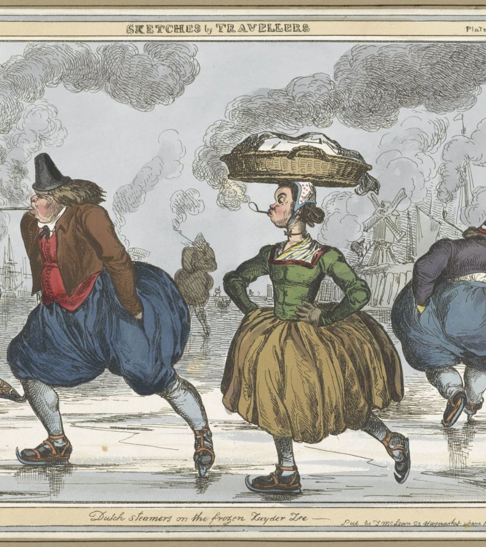 Dutch steamers on the frozen Zuyder Zee