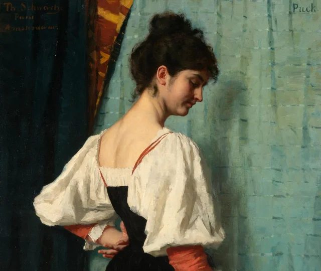 Young Italian Woman, with ‘Puck’ the Dog
