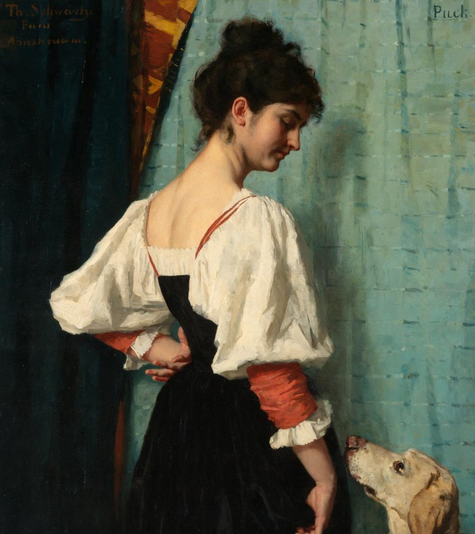 Young Italian Woman, with ‘Puck’ the Dog